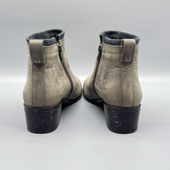 Vionic Boots Womens 8 Gray Brown Leather Joslyn Weather Resistant Ankle Booties - Picture 6 of 11
